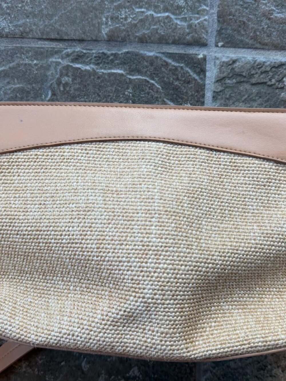 Vintage Etienne Aigner Woven Jute & Leather Shoulder Bag - Picture 7 of 8
